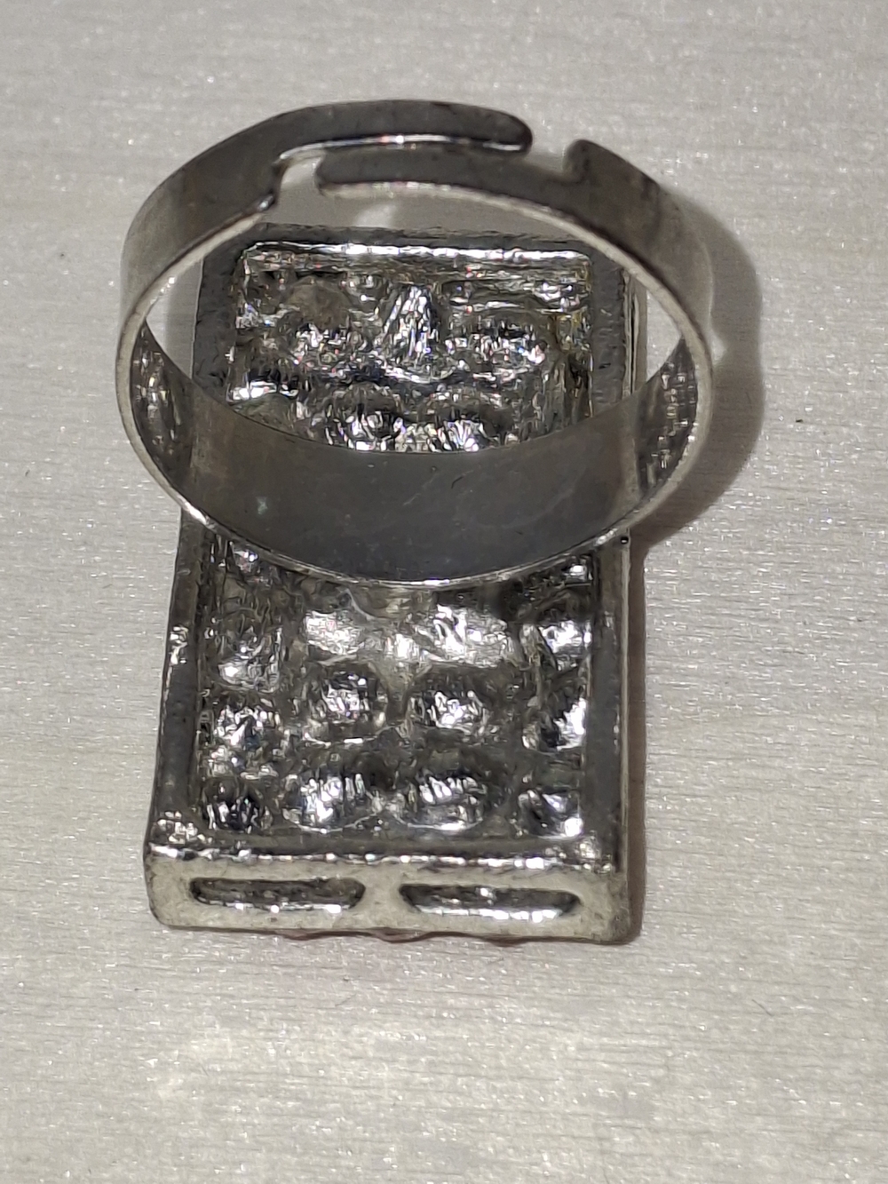 Cocktail Ring - Rectangular Red Crystal Cocktail Ring - Picture 5 of 5